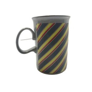 Dunoon Andrew Enoch Mug Porcelain Coffee Cup Scotland Grey Stripes‎ Rare Design